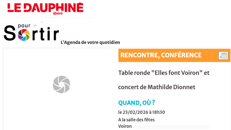 Mathilde Dionnet Concert suite à la table ronde "Elles font Voiron"